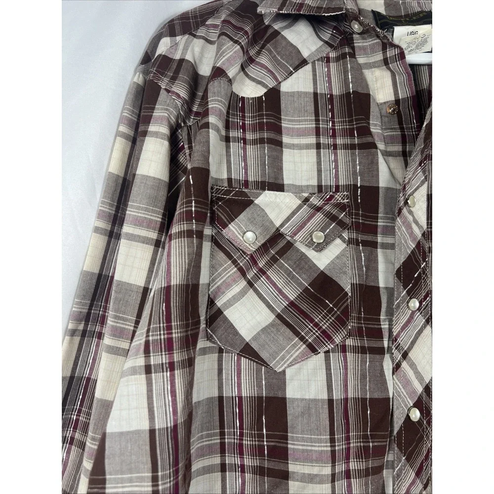 Rustler Wrangler Pearl Snap Long‎ Sleeved Shirt  Large Western Shirt